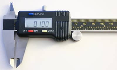 We use a digital caliper to determine other measurments such as stickey tab lengths.
