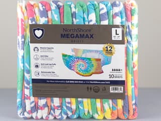 Northshore MegaMax Briefs Large Tie-Dye adult diaper review