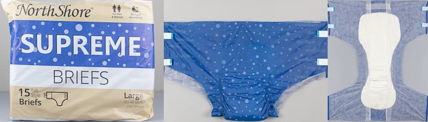 Northshore Supreme Briefs Large Blue Polka Dot adult diaper pictures