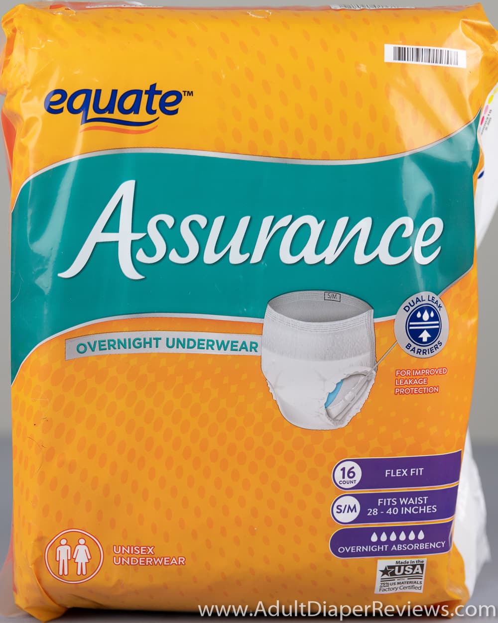 16 Count Assurance Incontinence Underwear For Men's Adult Diaper, Overnight  S/M