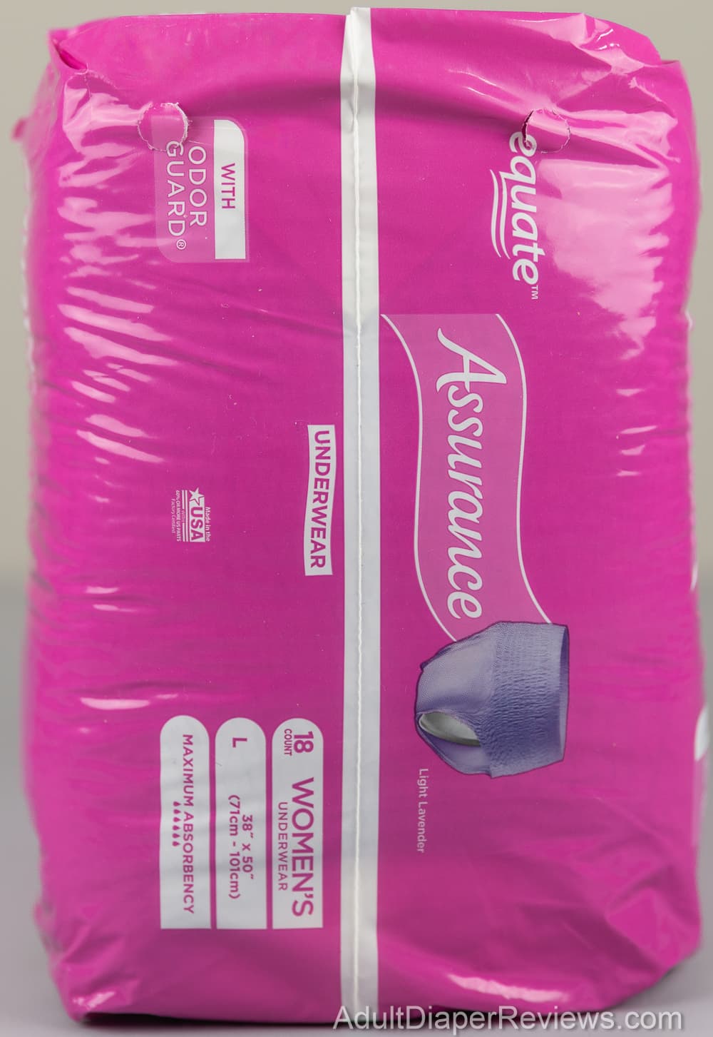 Assurance Equate Walmart Womens Underwear Large Bag Left