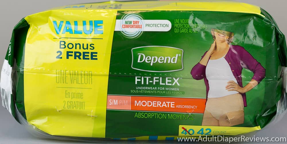 Depend Fit-Flex Moderate Womens Small Medium Underwear Bag Top