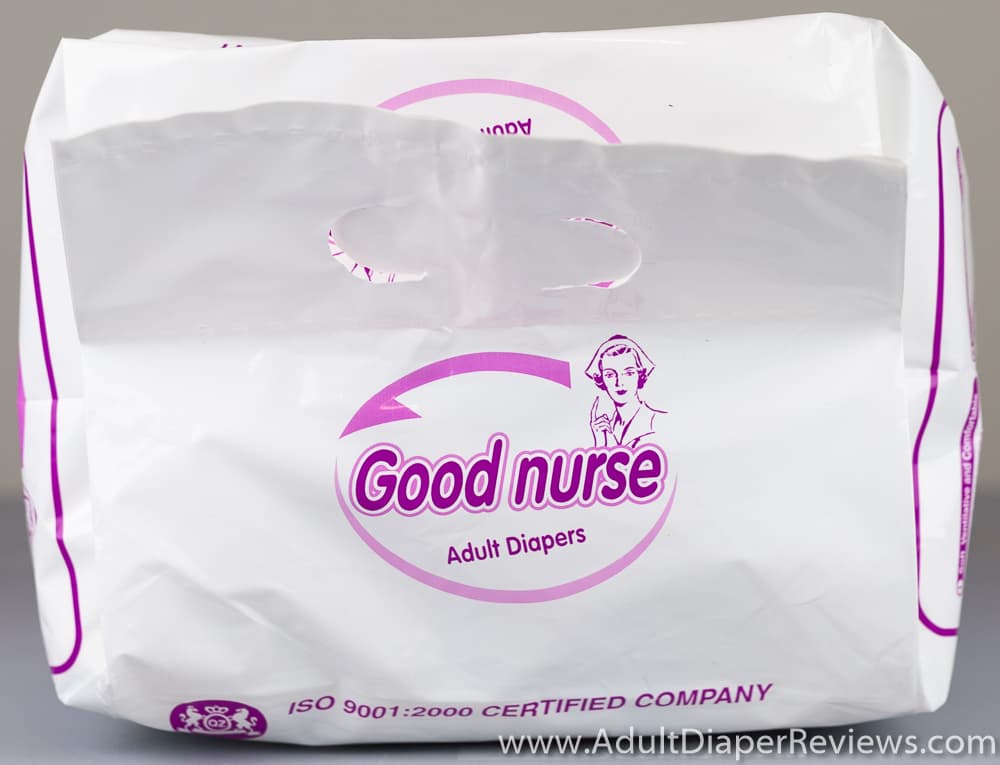 Top of bag of Good Nurse adult diapers