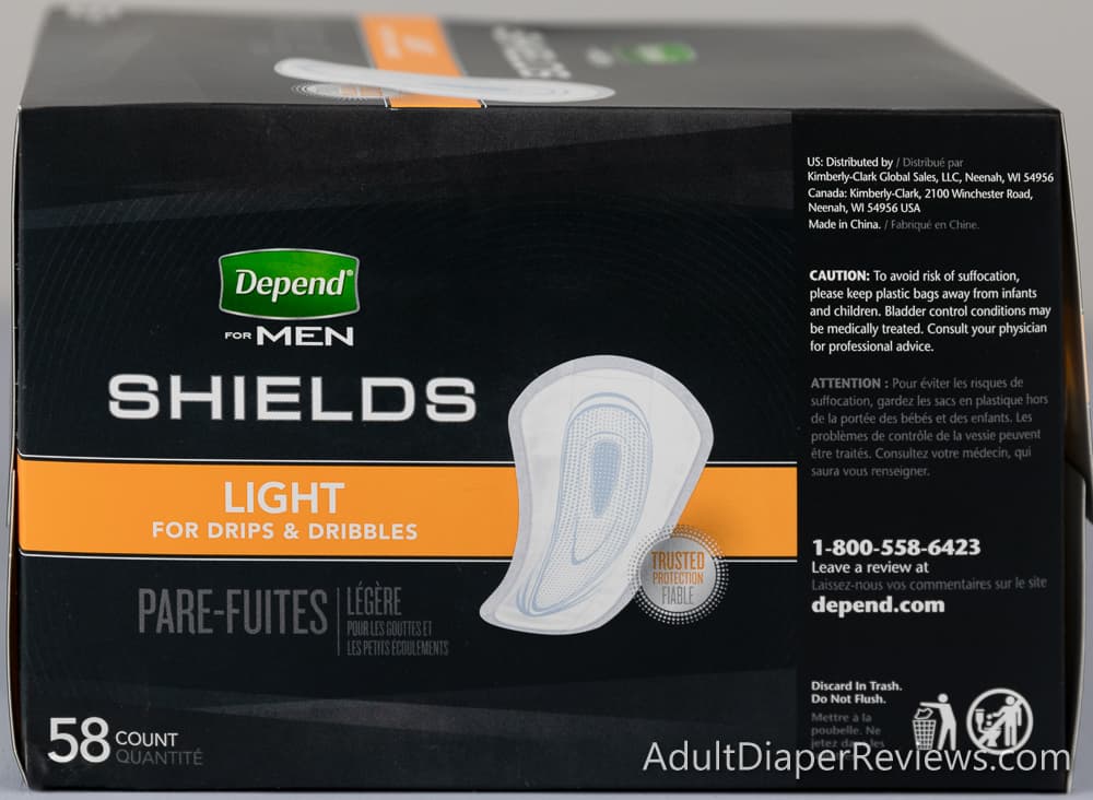 Depend Men Shields Light Bag Left