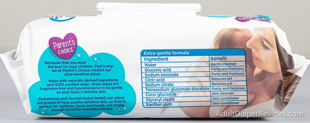 Parents Choice Ultra Sensitive Wipes Bag Right Side