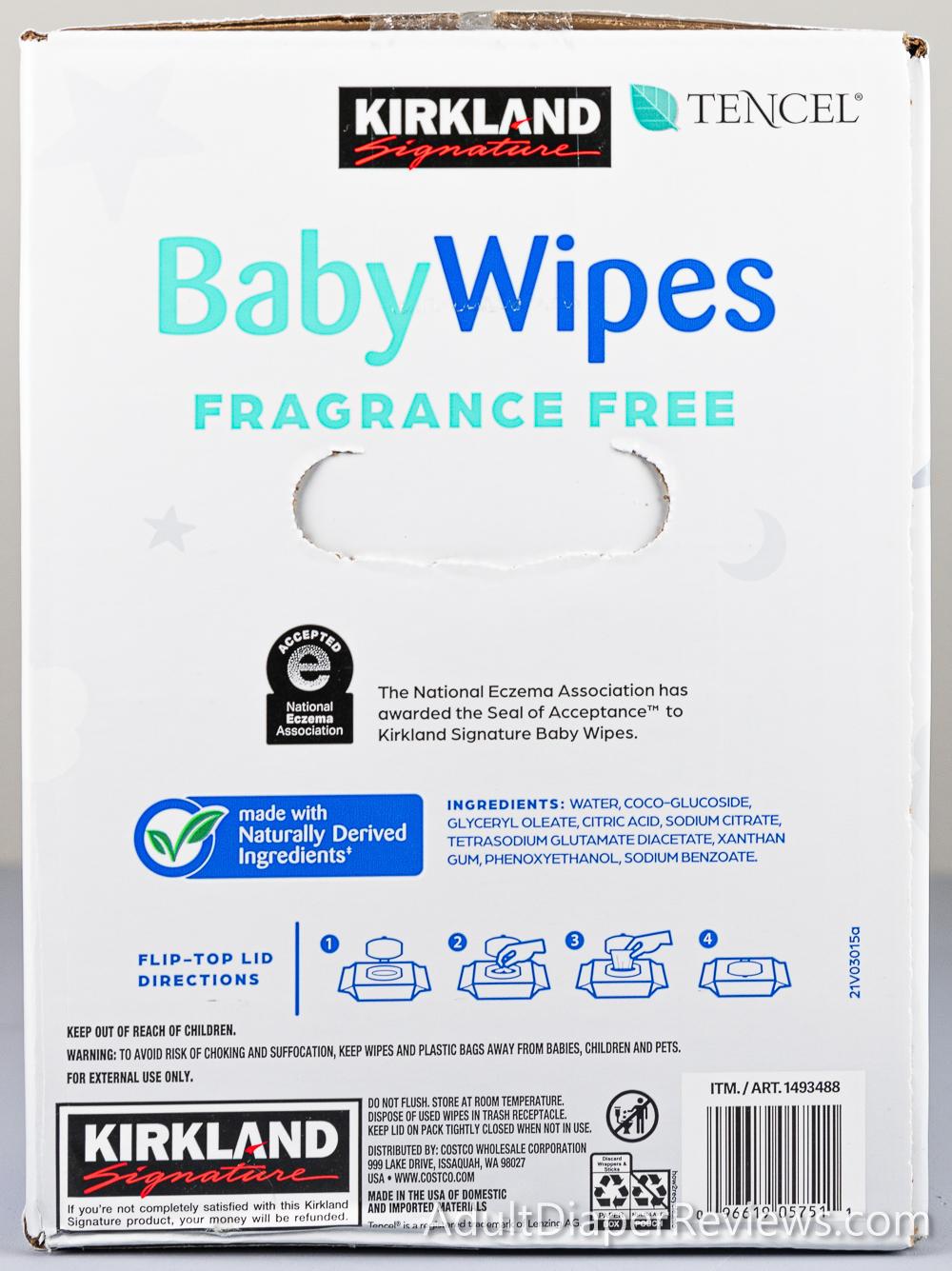 Kirkland Baby Wipes Fragrance Free Box Left With UPC