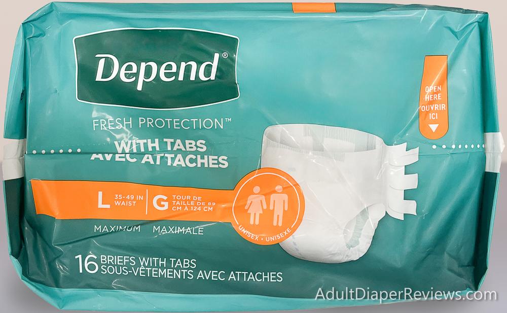 New Depend Adult Diapers top of bag