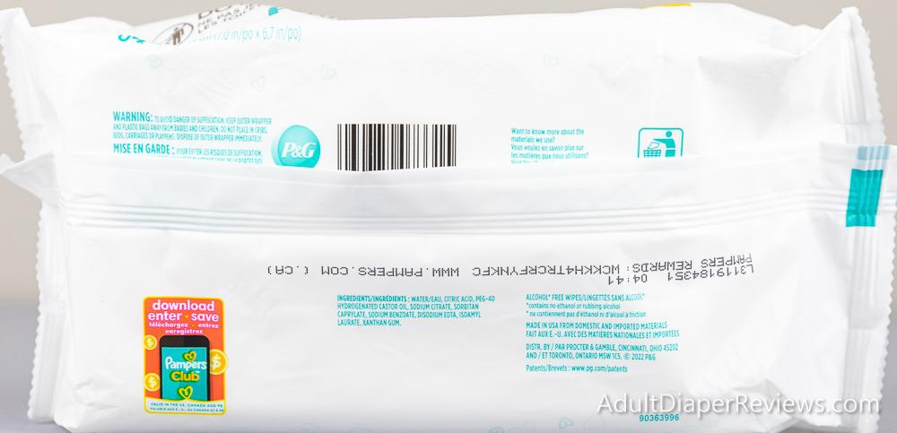 Pampers Sensitive Wipes Bag Bottom