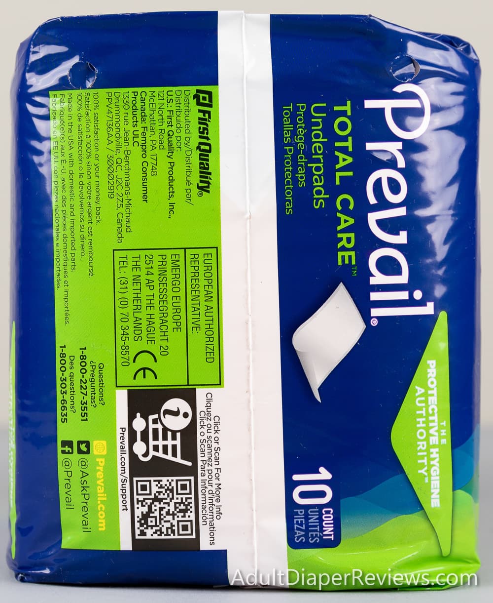 Prevail Total Care Underpad Bag Right