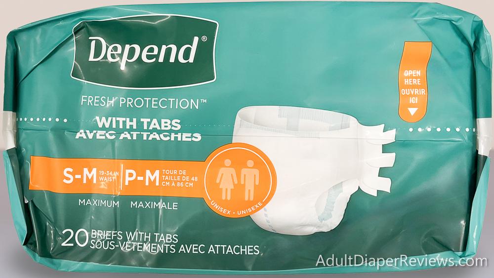 Depend Protection With Tabs Medium Top of Bag