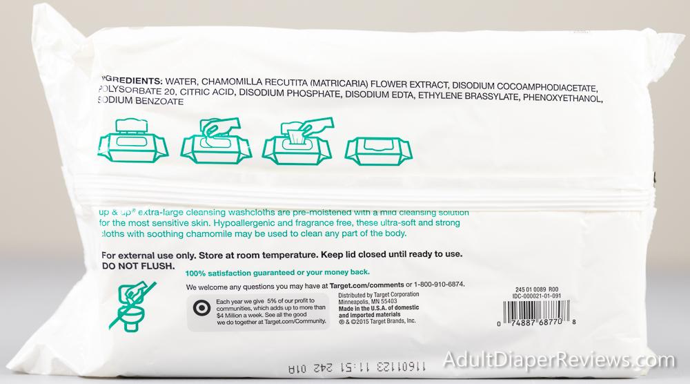 Target Extra Large Cleansing Wipes Bottom Showing UPC